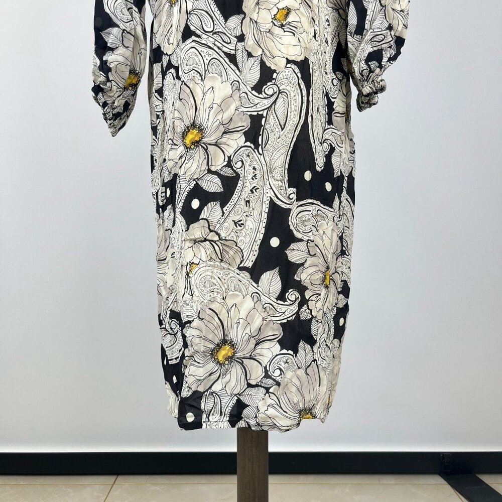 NWOT JOHNNY WAS Biya Silk Long Sleeves Floral Midi Dress Boho Chic Sz S - Picture 7 of 12